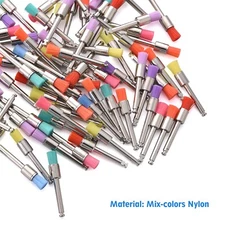 Disposable Dental Prophy Polishing Brush Latch Flat Type Rainbow 100Pcs/Box