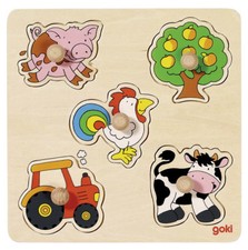 Steckpuzzle AUF DEM LAND Bauernhof Setzpuzzle Kinderpuzzle Holzpuzzle Farm NEU