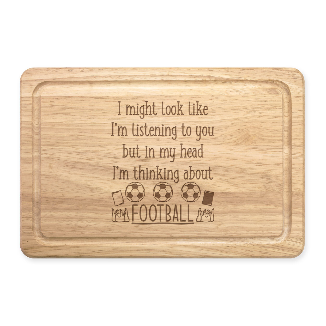 I Might Look Like I'm Listening Football Rectangular Chopping Board Dad