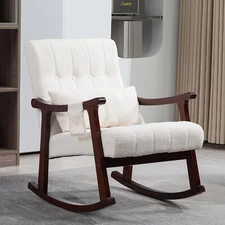 Upholstered Rocking Chair Single Sofa Seat Accent Rocker Armchair Living Room