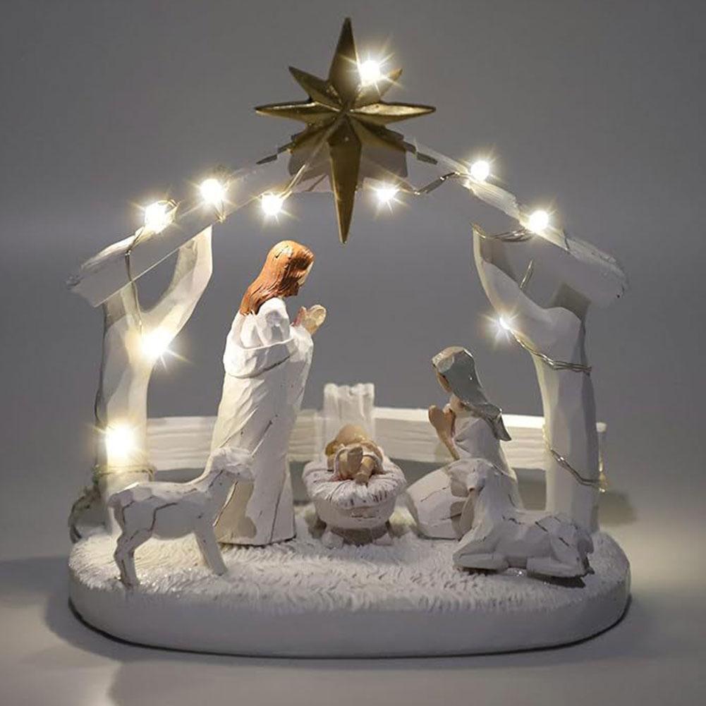 Nativity Sets for Christmas Indoor- Nativity Set with LED String Lights Lot K7
