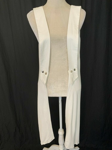 Ermanna Womens New Tank Sweater Solid White Duster Top Vest Size 48 XxL