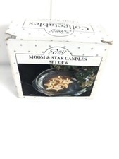 Juego de 6 velas Scott's Gold MooM y estrella coleccionables de distinción #6376
