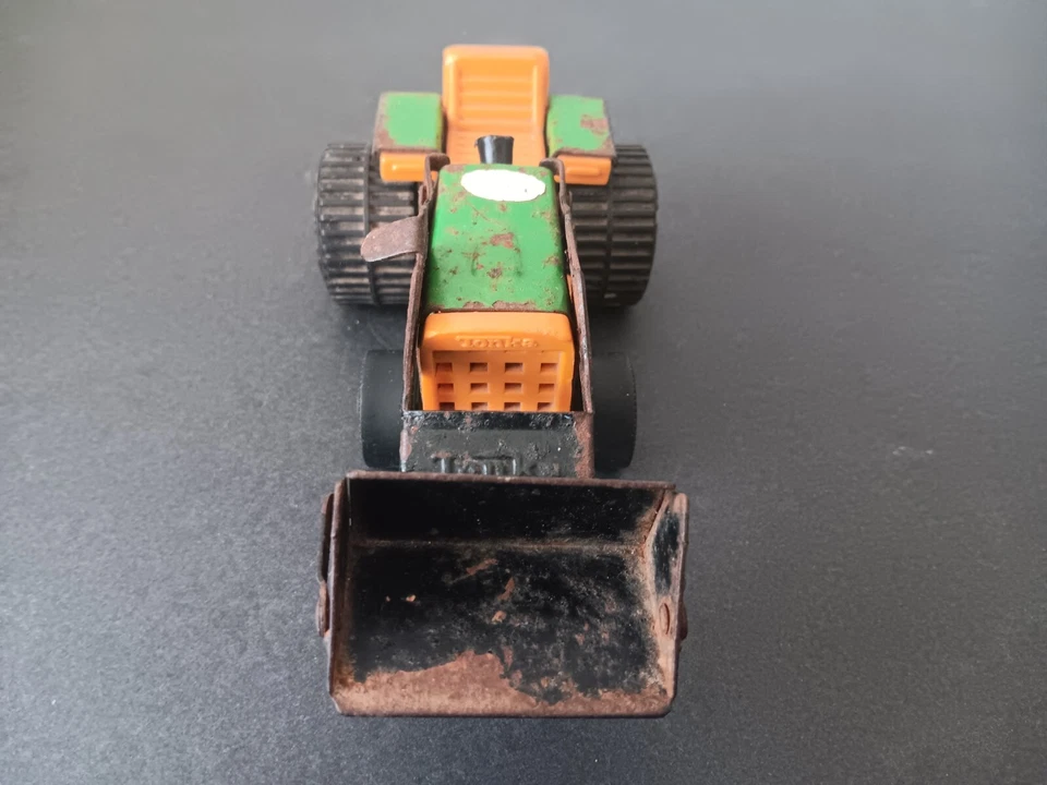 Trator agrícola vintage da década de 1970 TONKA verde aço amarelo - Imagem 4 de 4