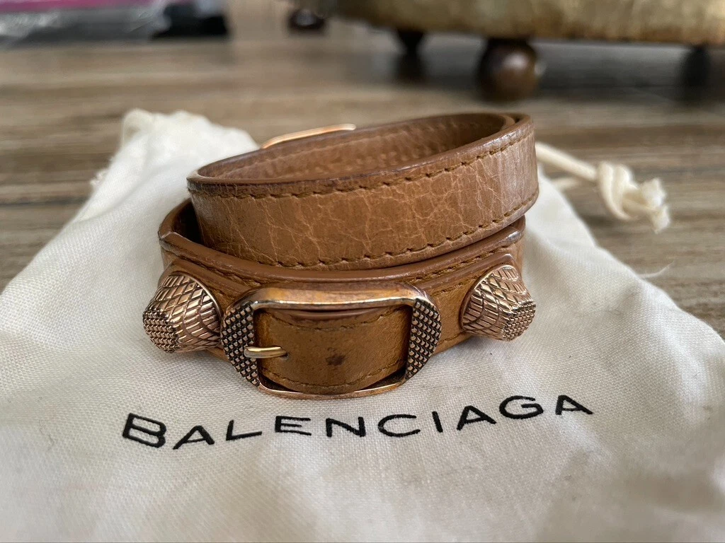 grube bord indre Balenciaga Arena Triple Tour Bracelet sz S British Tan | eBay