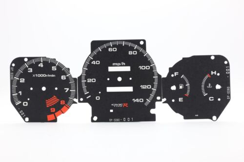 Gauges faces Type-R style Miles For Honda Civic Ek9 OEM (8000 gauge cluster) - Afbeelding 1 van 2