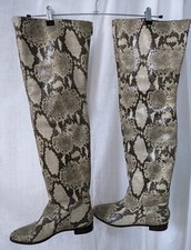 Amazing Vera Cuoio Thigh Length Snakeskin Leather Boots sz 5/38