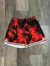 Ethika Red & Black Mesh Athletic Basketball Shorts Mens Small