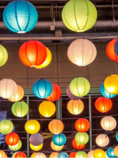 20pcs 20cm Mixed Color Paper Lanterns Hanging Wedding Party Decor Ornaments