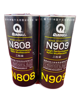 Qiangli 6 High Performance Nylon Shuttlecocks (3 N808 & 3 N909) NOS