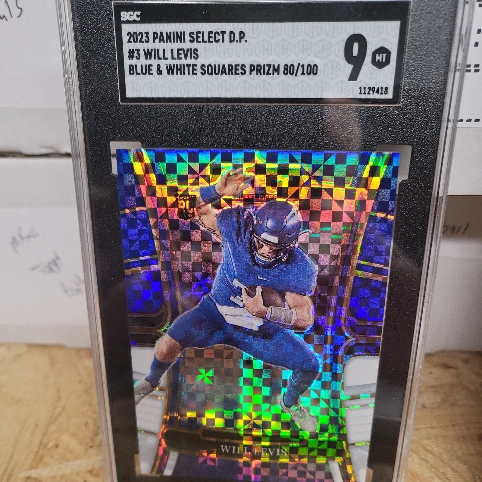 Will Levis Panini Select Draft Picks #3 Blue & White Squares