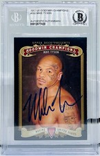 Mike Tyson Signed 2012 Upper Deck Goodwin Champions Card #102 Beckett BAS Slab