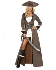 ROMA COSTUME 4PC DECADENT PIRATE DIVA WOMEN LARGE open box halloween