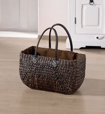 Damen Tasche aus Maisstroh mokka braun, Umhänge Schulter Hand Stroh Korb Shopper