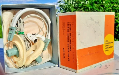 PGH FUNKTECHNIK LEIPZIG STEIN DYNAMISCHER STEREO MONO KOPF HÖRER DK66 OVP BOX - Bild 1 von 4