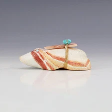 NATIVE AMERICAN ZUNI WONDERSTONE FROG FETISH BY LELAND BOONE & DAPHNE QUAM