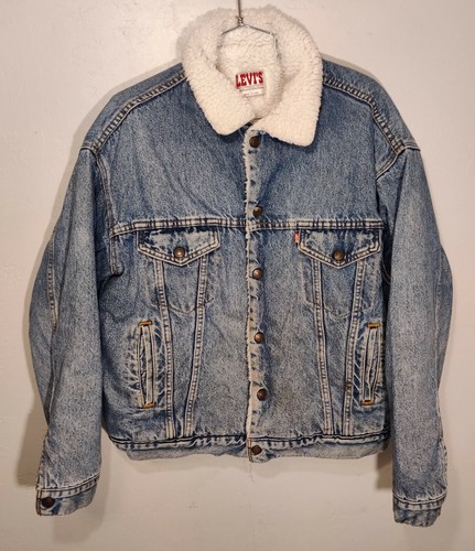 Vtg Levis Sherpa Lined Denim Jacket 