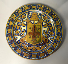 PIATTO PARATA CERAMICA Cantagalli TOSCANA DECORO LUSTRO GIGLIO FIORENTINO ø 32cm