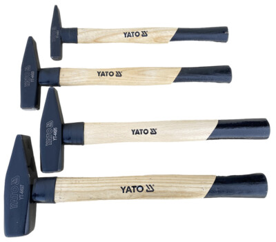 Hammer Set Schlosserhammer Satz 4-tlg Holzstiel 100g 300g 500g 800g