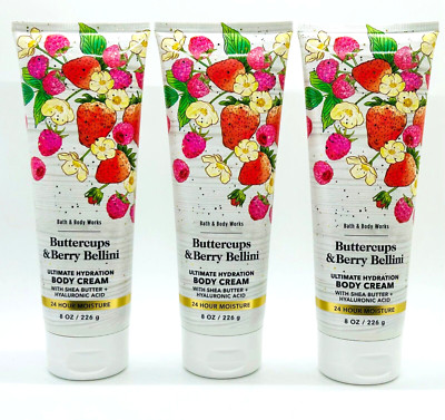 3-Pack Bath & Body Works BUTTERCUPS BERRY BELLINI Ultimate Hydration Body Cream