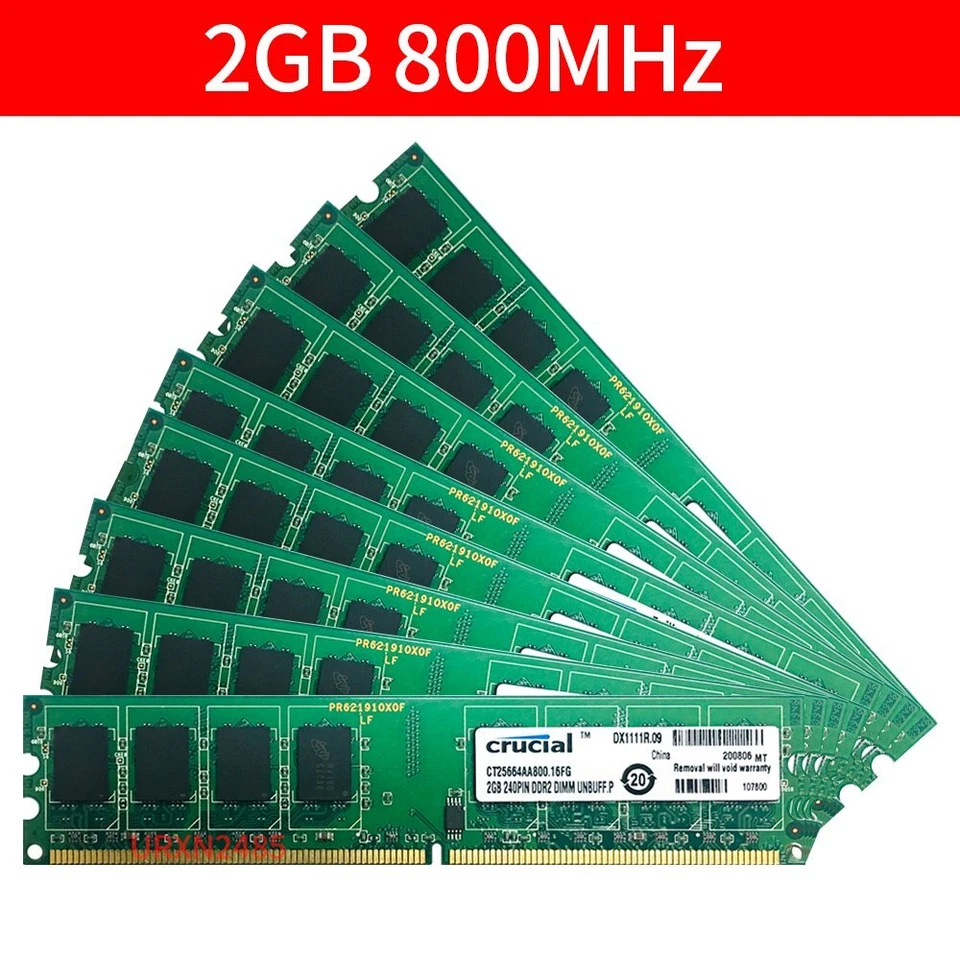 Crucial 20GB 16GB 8GB 4GB 2GB DDR2 800MHz PC2-6400U Desktop PC Memory RAM LOT BT - Image 3 of 4
