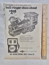 Vintage Bay Gas Station AD 1968 Michigan w/ TOY TRAIN offer OLD used