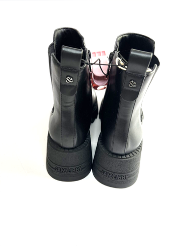 NEW Sam & Libby Lennon Black Chunky Heeled Chelsea Boots Women Size 10 - Picture 6 of 13