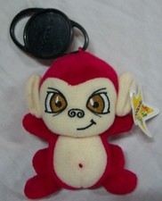 McDonald's 2005 Neopets RED MYNCI MONKEY KEYCHAIN 4" Plush Stuffed Animal