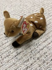 RARE 1997 Ty Beanie Baby Whisper The Deer (Retired) - Mint Condition - 5 Errors!