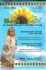 Warm and Safe Quilt Batting Crib Size 45"X60" Naturally Fire Retardant Natural