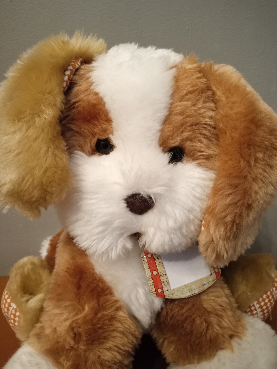 【90’s vintage 20471120Hyoma soft toy♪新品】 VTG COLLECTIBLE 1990 AVON BROWN WHITE PUPPY DOG PLUSH ANIMAL TOY