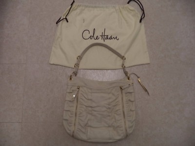 Hi End Beige Cole Haan  Leather Tote Satchel Shoulder Hand Bag Purse & cloth bag