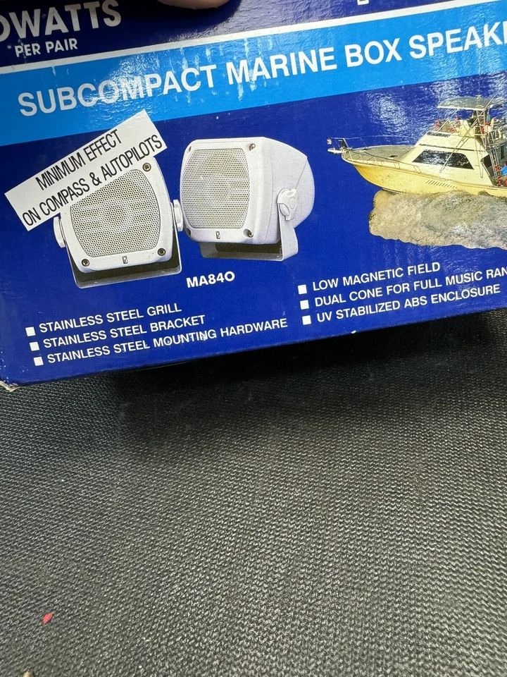 Poly-planar® Waterproof Marine Stereo Subcompact Box Speakers 80W Fits Any Place - Image 3 of 4
