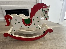 Wooden Painted Tabletop Rocking Horse By Rene D Lyon Co. Vintage