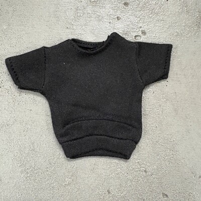 SU-RG-SL-BK-L: 1/12 Black T-Shirt for 6'' muscular action figure body