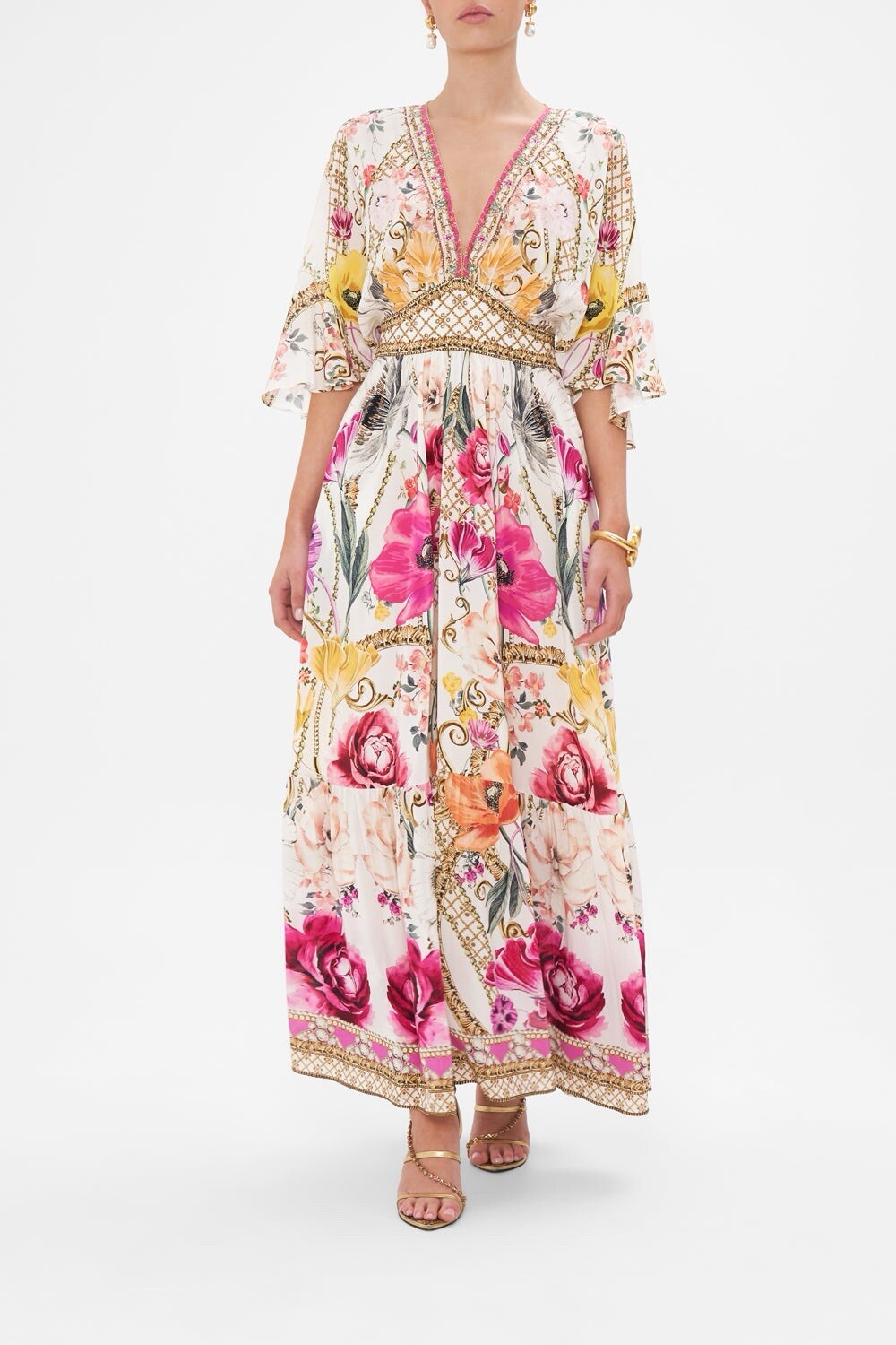 2025New Camilla Printed Ethnic Style Fake Bat Sleeve Sunscreen