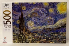 Hinkler Mindbogglers Gold Starry Night By Van Gogh 500 Piece Jigsaw Puzzle