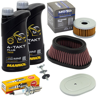 Set für Suzuki DR 350 S SH DR 90-93 Wartung Öl 2L Luftfilter Ölfilter Zündkerze
