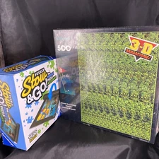 Vintage NOS 1994 Springbok Hallmark Go For The Green 3D 500 Piece Puzzle W Mat