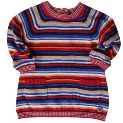 BÓBOLI Mädchen Strickkleid gestreift Gr. 9 Mon, 12 Mon, 18 Mon