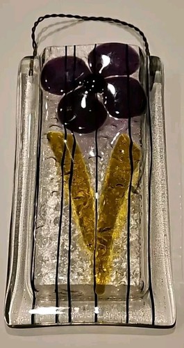 Lattas Schmelzglas Blumen Wandtasche