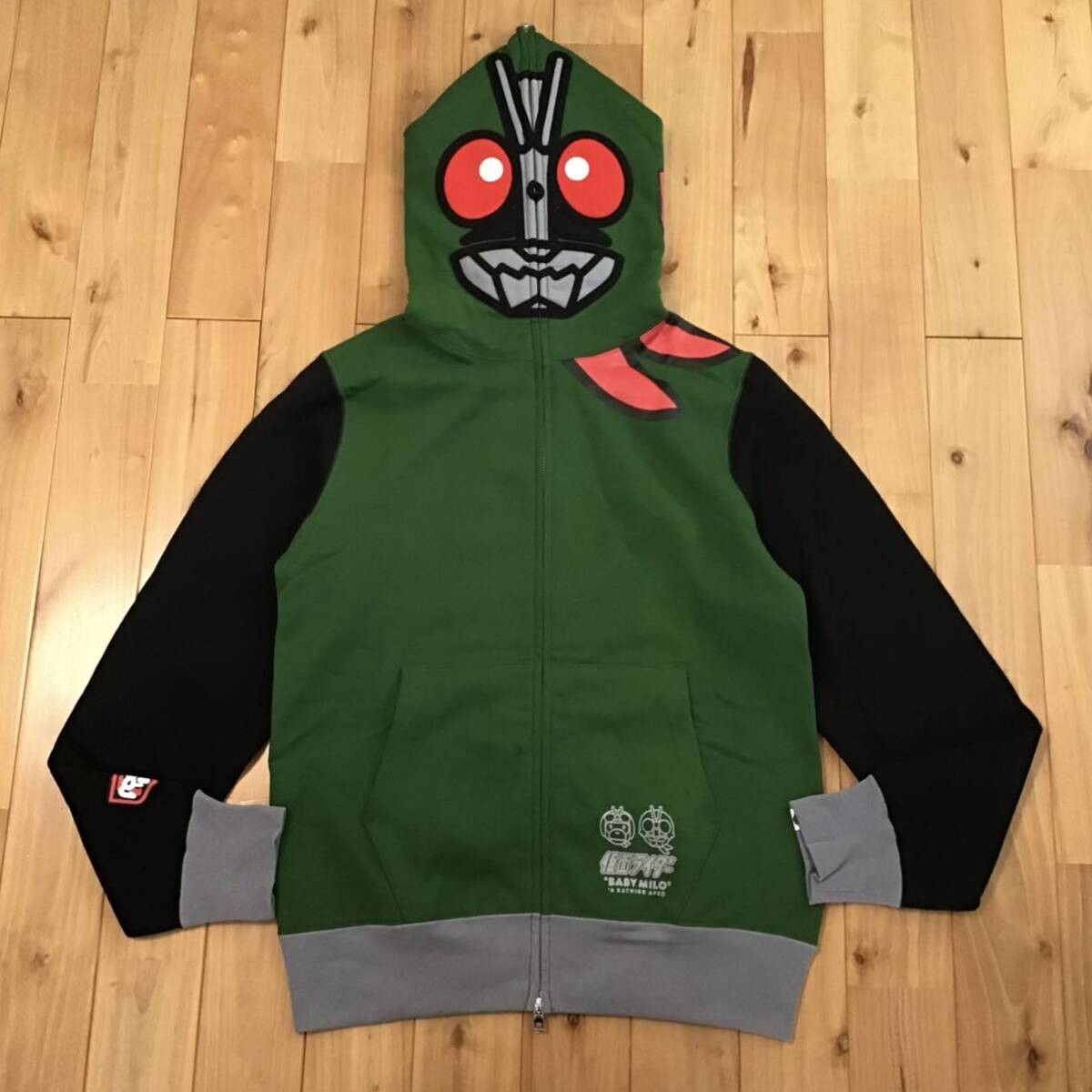 BAPE 仮面ライダー パーカー a bathing ape BAPE × Kamen Rider MASKED RIDER full zip hoodie A Bathing Ape Size