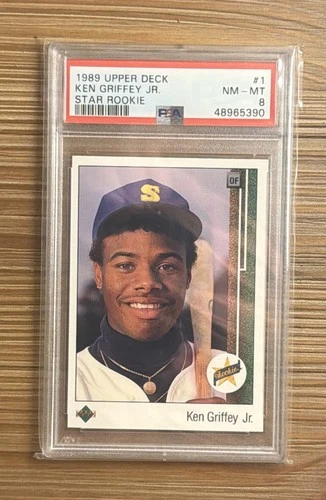 1989 Upper Deck Star Rookie #1 Ken Griffey Jr RC Rookie NM-MT PSA 8