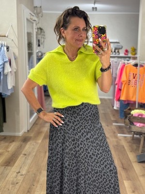 Kurzer Pulli Kragen mit Kid Mohair Kurzarm One Size bis 40 in versch Farben N4 H
