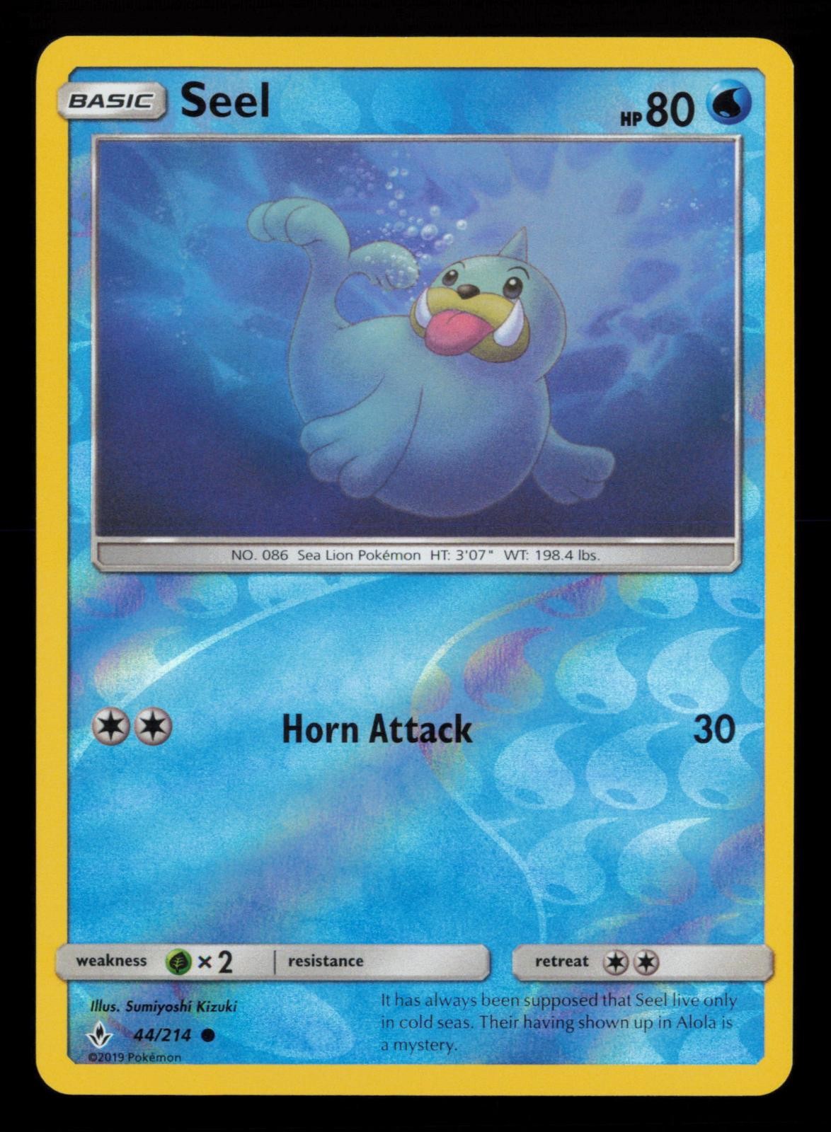 Seel 44/214 Common Unbroken Bonds Pokemon Reverse Holo Near Mint