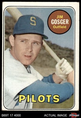 1969 Topps #482 Jim Gosger Yellow Name Pilots COMMON VARIATION 2 - GOOD