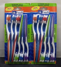Dr. Fresh Toothbrush 6 Pack Soft 2x Pkgs 12 Total Brushes Assorted Colors NIP
