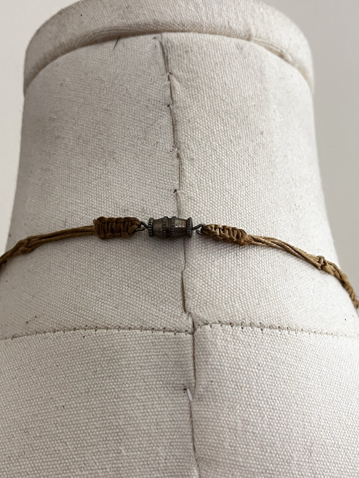 Seashell Necklace Brown String With Beaded Accent… - image 4