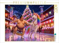 Calvendo Puzzle Sumoringer Und Einhorn Auf Dem Eis | 2000 Teile Lege-GrößE 90X67