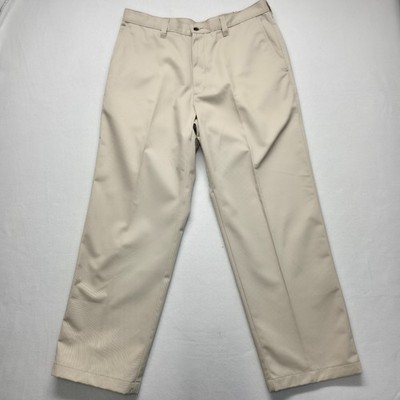 Haggar Men's Everywhere Khaki Tan Flat Front Size 34x30 NWT